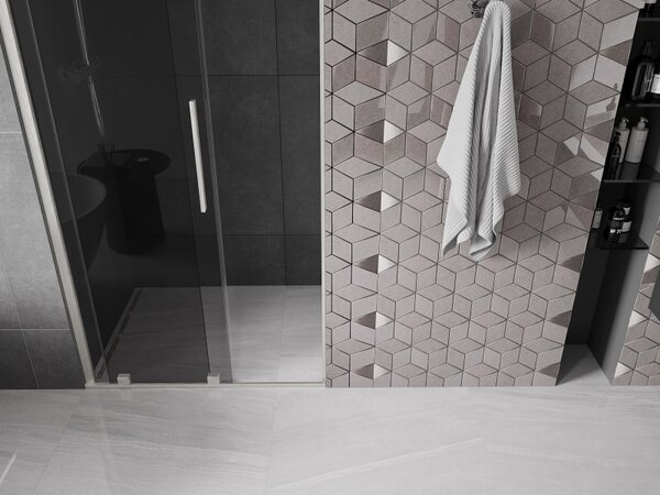 Mexen Velar, usa de dus culisanta pentru deschidere 100 cm, sticla gri 8 mm, otel periat, 871-100-000-41-97
