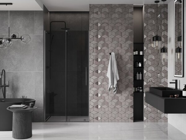 Mexen Velar, usa de dus culisanta pentru deschidere 110 cm, sticla gri 8 mm, grafit lustruit, 871-110-000-41-66
