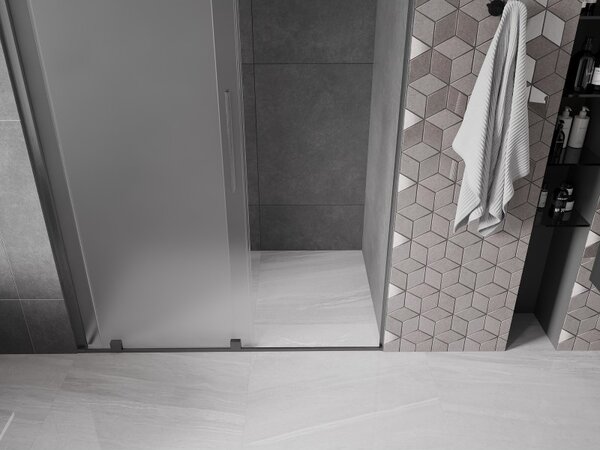 Mexen Velar, usa de dus culisanta pentru deschidere 130 cm, sticla mat 8 mm, grafit lustruit, 871-130-000-31-66