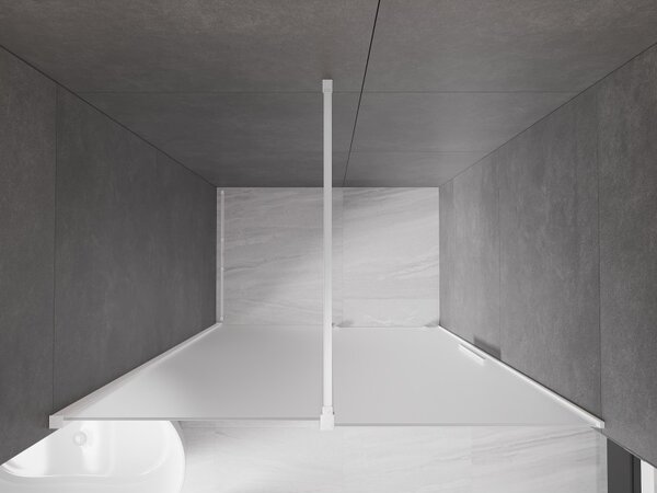 Mexen Velar, usa de dus culisanta pentru deschidere 140 cm, sticla mat 8 mm, alb mat, 871-140-000-31-20
