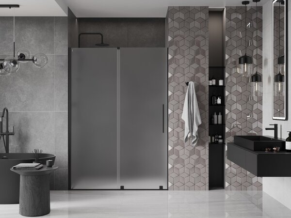 Mexen Velar, usa de dus culisanta pentru deschidere 140 cm, sticla mat 8 mm, negru mat, 871-140-000-31-70