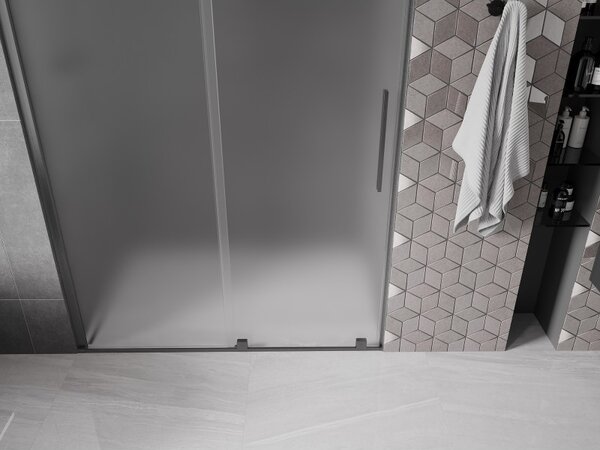 Mexen Velar, usa de dus culisanta pentru deschidere 130 cm, sticla mat 8 mm, grafit lustruit, 871-130-000-31-66