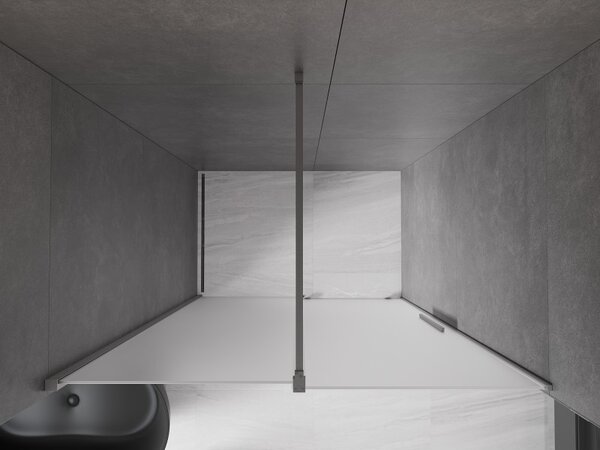 Mexen Velar, usa de dus culisanta pentru deschidere 130 cm, sticla mat 8 mm, grafit lustruit, 871-130-000-31-66