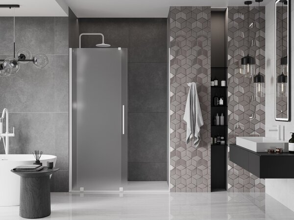 Mexen Velar, usa de dus culisanta pentru deschidere 140 cm, sticla mat 8 mm, alb mat, 871-140-000-31-20