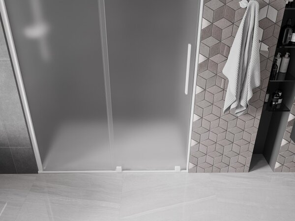Mexen Velar, usa de dus culisanta pentru deschidere 140 cm, sticla mat 8 mm, alb mat, 871-140-000-31-20