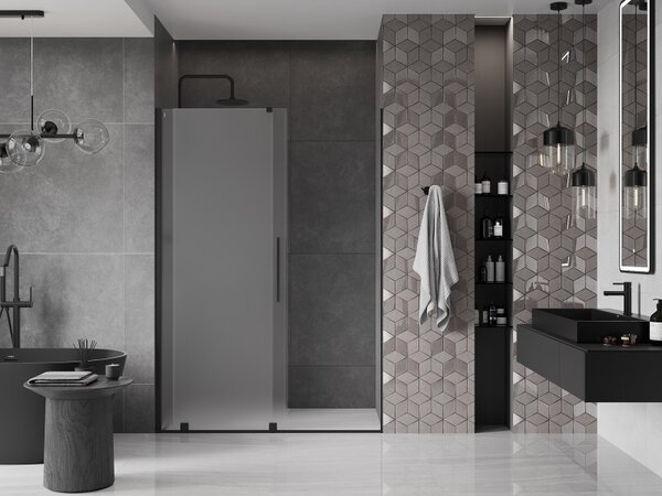 Mexen Velar, usa de dus culisanta pentru deschidere 140 cm, sticla mat 8 mm, negru mat, 871-140-000-31-70