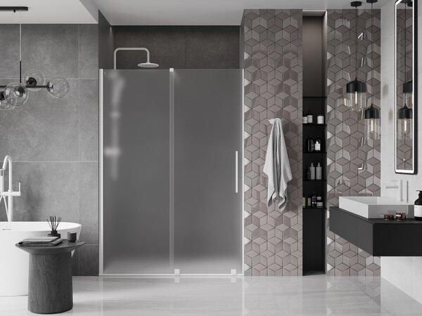 Mexen Velar, usa de dus culisanta pentru deschidere 140 cm, sticla mat 8 mm, alb mat, 871-140-000-31-20
