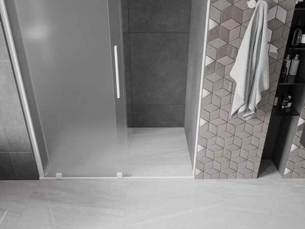 Mexen Velar, usa de dus culisanta pentru deschidere 140 cm, sticla mat 8 mm, alb mat, 871-140-000-31-20