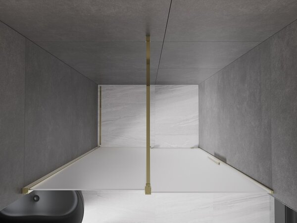Mexen Velar, usa de dus culisanta pentru deschidere 130 cm, sticla mat 8 mm, auriu lucios, 871-130-000-31-50