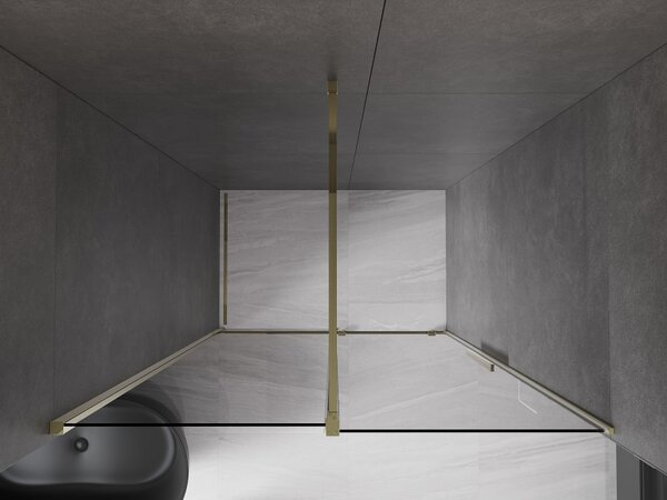 Mexen Velar, usa de dus culisanta pentru deschidere 130 cm, sticla gri 8mm, auriu lucios, 871-130-000-41-50