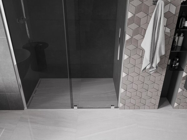 Mexen Velar, usa de dus culisanta pentru deschidere 130 cm, sticla gri 8mm, crom, 871-130-000-41-01