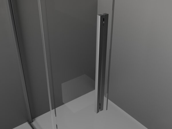 Mexen Velar L, paravan de duș glisant Walk-in 110 x 200 cm, sticlă transparentă de 8 mm, grafit lustruit, 871-110-003-03-95
