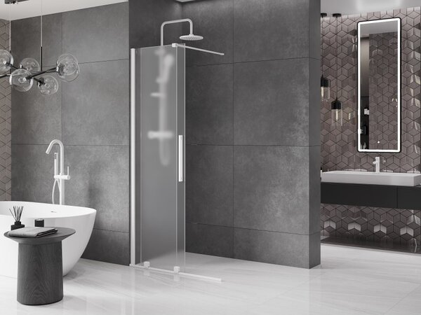 Mexen Velar, paravan de dus cu usa culisanta Walk-in 70 x 200 cm, sticla mat 8 mm, alb mat, 871-070-000-33-20