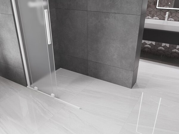Mexen Velar, paravan de dus cu usa culisanta Walk-in 70 x 200 cm, sticla mat 8 mm, alb mat, 871-070-000-33-20