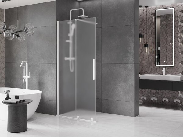 Mexen Velar, paravan de dus cu usa culisanta Walk-in 70 x 200 cm, sticla mat 8 mm, alb mat, 871-070-000-33-20