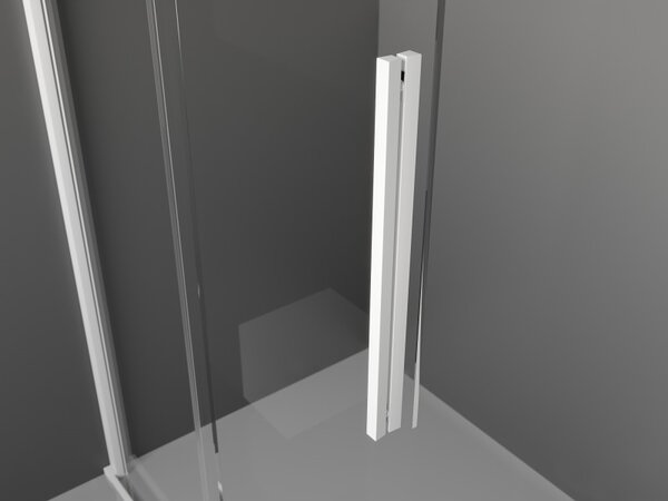 Mexen Velar, paravan de dus cu usa culisanta Walk-in 70 x 200 cm, sticla mat 8 mm, alb mat, 871-070-000-33-20