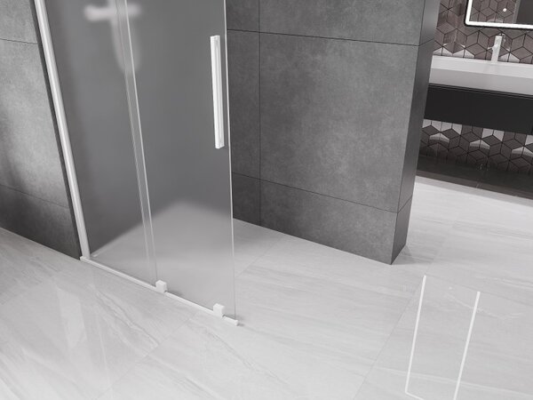 Mexen Velar, paravan de dus cu usa culisanta Walk-in 70 x 200 cm, sticla mat 8 mm, alb mat, 871-070-000-33-20