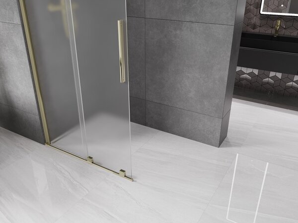 Mexen Velar, paravan de duș cu ușă glisantă Walk-in 110 x 200 cm, sticlă mată 8 mm, auriu lucios, 871-110-000-33-50