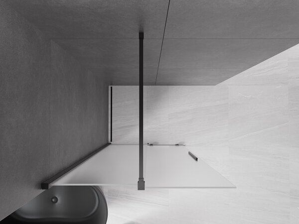 Mexen Velar, paravan de duș cu ușă glisantă Walk-in 70 x 200 cm, sticlă mată 8 mm, negru mat, 871-070-000-33-70