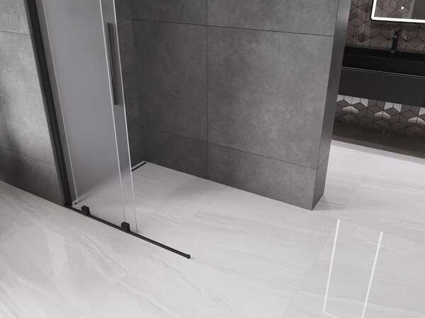 Mexen Velar, paravan de duș cu ușă glisantă Walk-in 70 x 200 cm, sticlă mată 8 mm, negru mat, 871-070-000-33-70