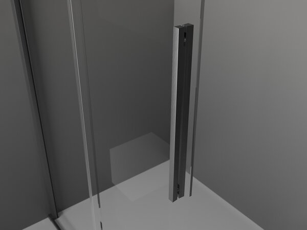 Mexen Velar, paravan de dus cu usa glisanta Walk-in 100 x 200 cm, sticla gri 8mm, grafit lustruit, 871-100-000-43-66