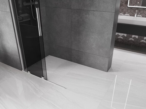 Mexen Velar, paravan de dus cu usa glisanta Walk-in 70 x 200 cm, sticla gri 8mm, crom, 871-070-000-43-01