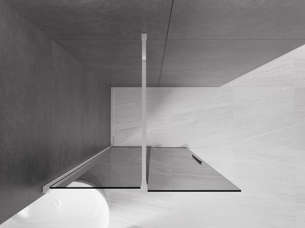 Mexen Velar, paravan de dus cu usa glisanta Walk-in 70 x 200 cm, sticla gri 8mm, crom, 871-070-000-43-01
