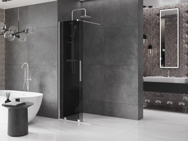 Mexen Velar, paravan de dus cu usa glisanta Walk-in 70 x 200 cm, sticla gri 8mm, crom, 871-070-000-43-01