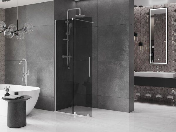 Mexen Velar, paravan de dus cu usa glisanta Walk-in 70 x 200 cm, sticla gri 8mm, crom, 871-070-000-43-01