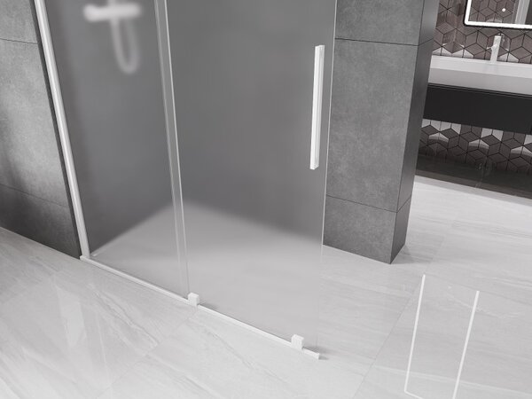 Mexen Velar, paravan de duș cu ușă glisantă Walk-in 140 x 200 cm, sticlă mată 8 mm, alb mat, 871-140-000-33-20