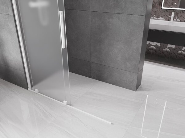 Mexen Velar, paravan de duș cu ușă glisantă Walk-in 140 x 200 cm, sticlă mată 8 mm, alb mat, 871-140-000-33-20