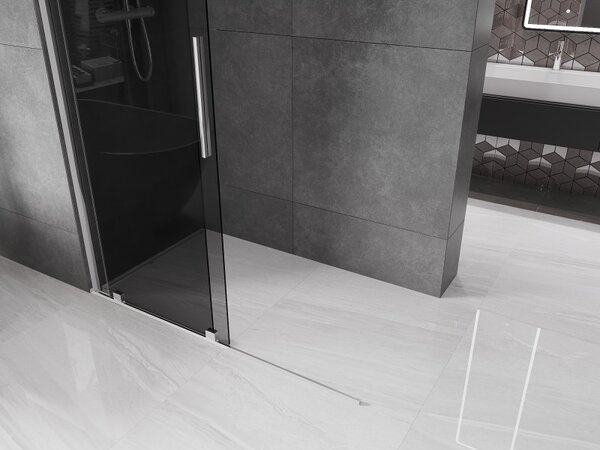 Mexen Velar, paravan de dus cu usa culisanta Walk-in 150 x 200 cm, sticla gri 8mm, crom, 871-150-000-43-01