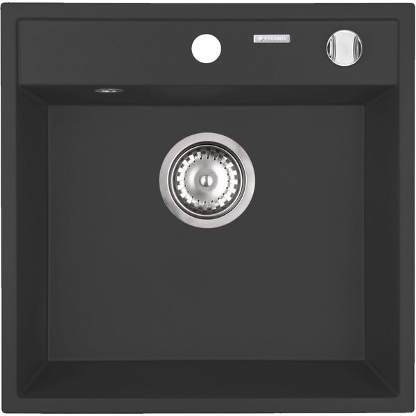 Pyramis Camea chiuvetă din granit 40x40 cm negru 070057901