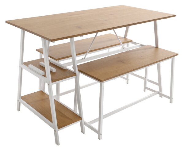 Set dining 1+2, stejar alb, ZAFAR