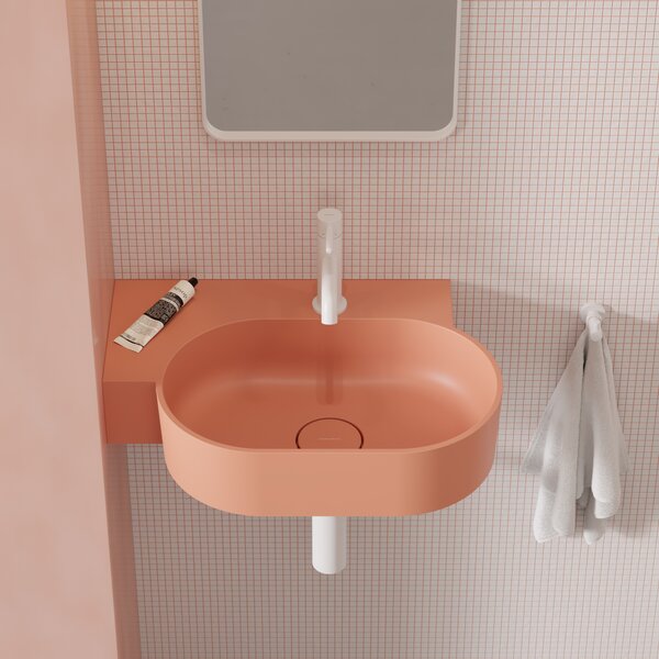 Omnires Ovo M+ lavoar 55x38 cm ovale de blat roz mat OVO555UWLCO