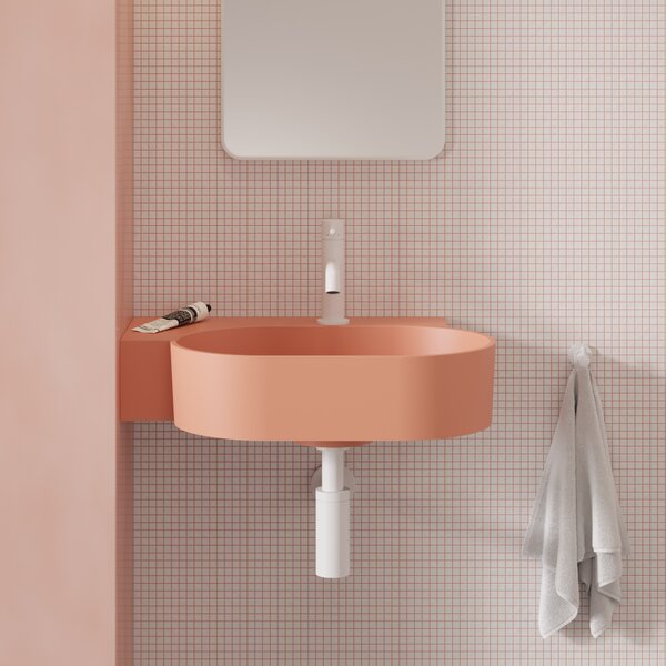Omnires Ovo M+ lavoar 55x38 cm ovale de blat roz mat OVO555UWLCO
