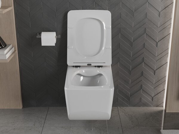 Mexen Vera, WC suspendat fără margine 51 x 36 cm cu scaun cu cădere lentă din duroplast, alb, 30164000