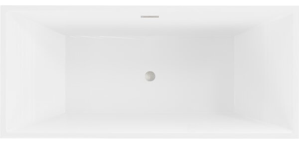 Mexen Vigo, cadă de sine stătătoare 178,5 x 80 cm, albă, preaplin din oțel periat, 51251788000-97