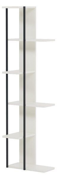 Raft de colt, Quasar & Co.®, mobilier living/dormitor, 45 x 23.1 x 162.3 cm, MDF, alb/negru