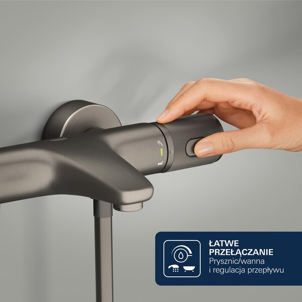 Grohe Precision Feel baterie cadă-duș perete cu termostat Brushed Hard Graphite 34788AL0