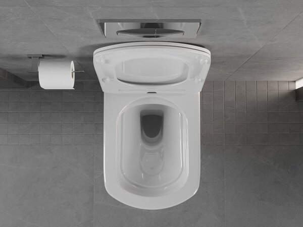 Mexen Vito, WC suspendat Rimless 54,5 x 37 cm cu scaun cu cădere lentă din duroplast, alb, 30174000