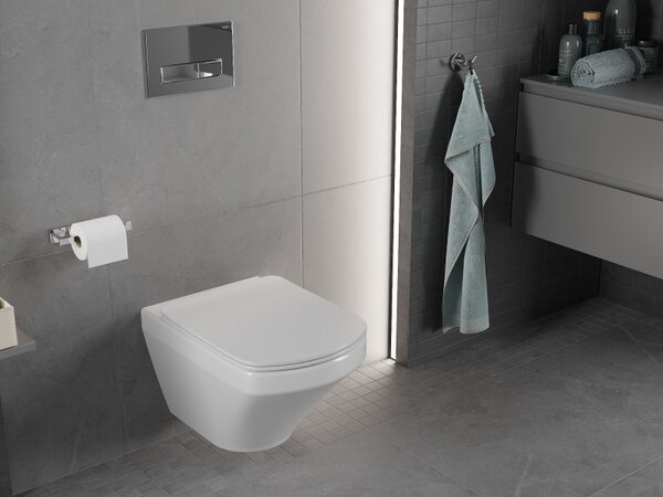 Mexen Vito, WC suspendat Rimless 54,5 x 37 cm cu scaun cu cădere lentă din duroplast, alb, 30174000