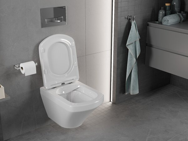Mexen Vito, WC suspendat Rimless 54,5 x 37 cm cu scaun cu cădere lentă din duroplast, alb, 30174000