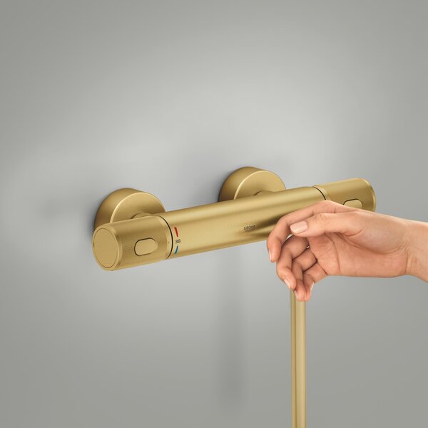 Grohe Precision Feel baterie de duș perete cu termostat Brushed Cool Sunrise 34790GN0