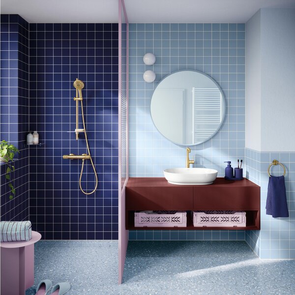 Grohe Precision Feel baterie de duș perete cu termostat Brushed Cool Sunrise 34790GN0