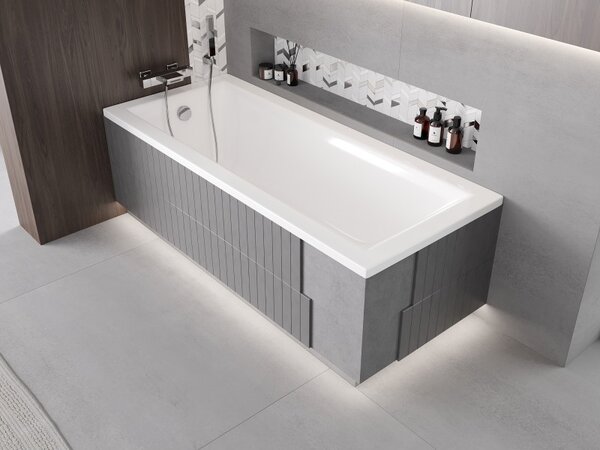 Mexen X-ST, carcasa din polistiren pentru cada dreptunghiulara 120-150 x 70-90 cm, canal LED, alb, 55020-01
