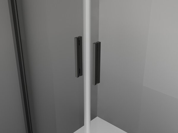 Mexen Exo, usa batanta cu doua canaturi 100x200 cm, sticla transparenta 6 mm, profil negru, 8182-100-000-70-00