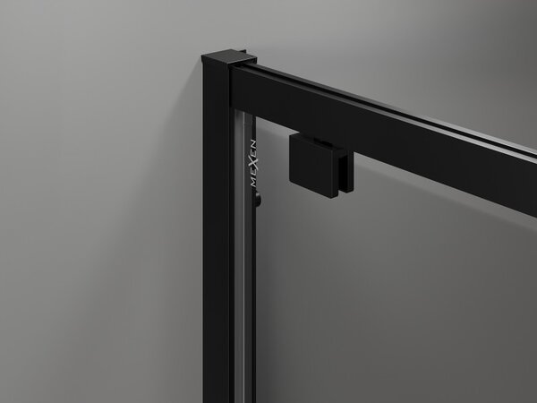 Mexen Exo, usa batanta cu doua canaturi 100x200 cm, sticla transparenta 6 mm, profil negru, 8182-100-000-70-00