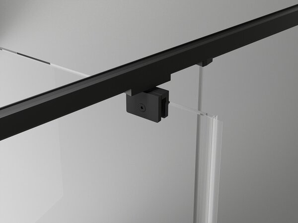 Mexen Exo, usa batanta cu doua canaturi 100x200 cm, sticla transparenta 6 mm, profil negru, 8182-100-000-70-00