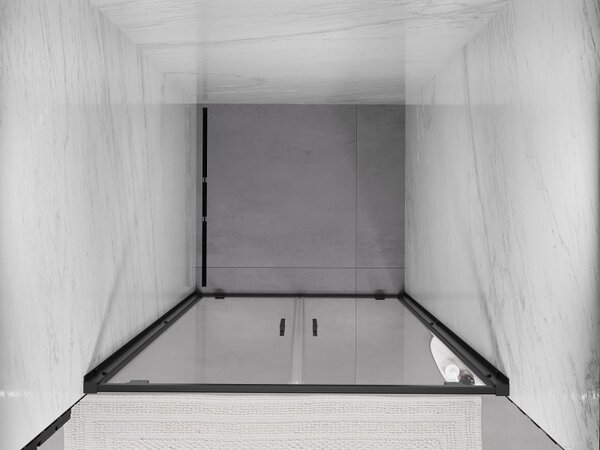Mexen Exo, usa batanta cu doua canaturi 100x200 cm, sticla transparenta 6 mm, profil negru, 8182-100-000-70-00